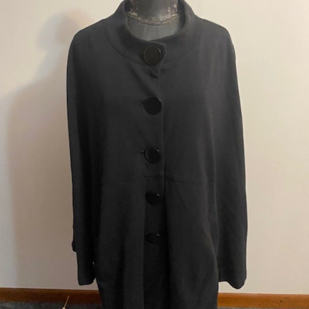 Ashley Stewart Black button-down cape, size 18/20